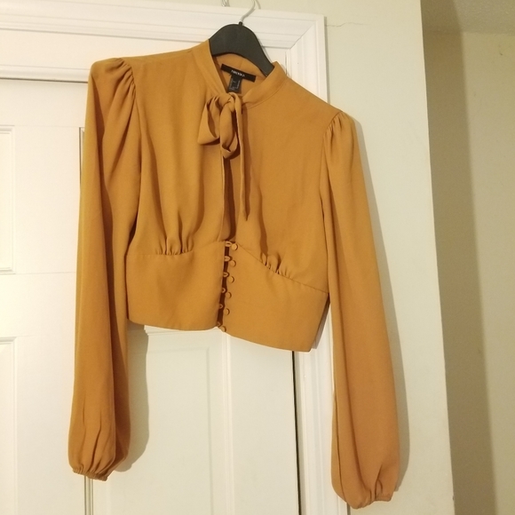 Golden crop top, blouse - Picture 1 of 3